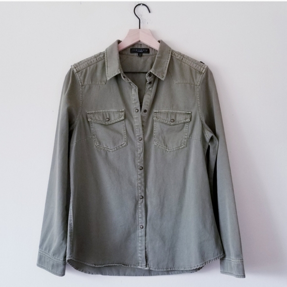 Sanctuary Olive Embroidered Button Down Si… - Picture 7 of 7
